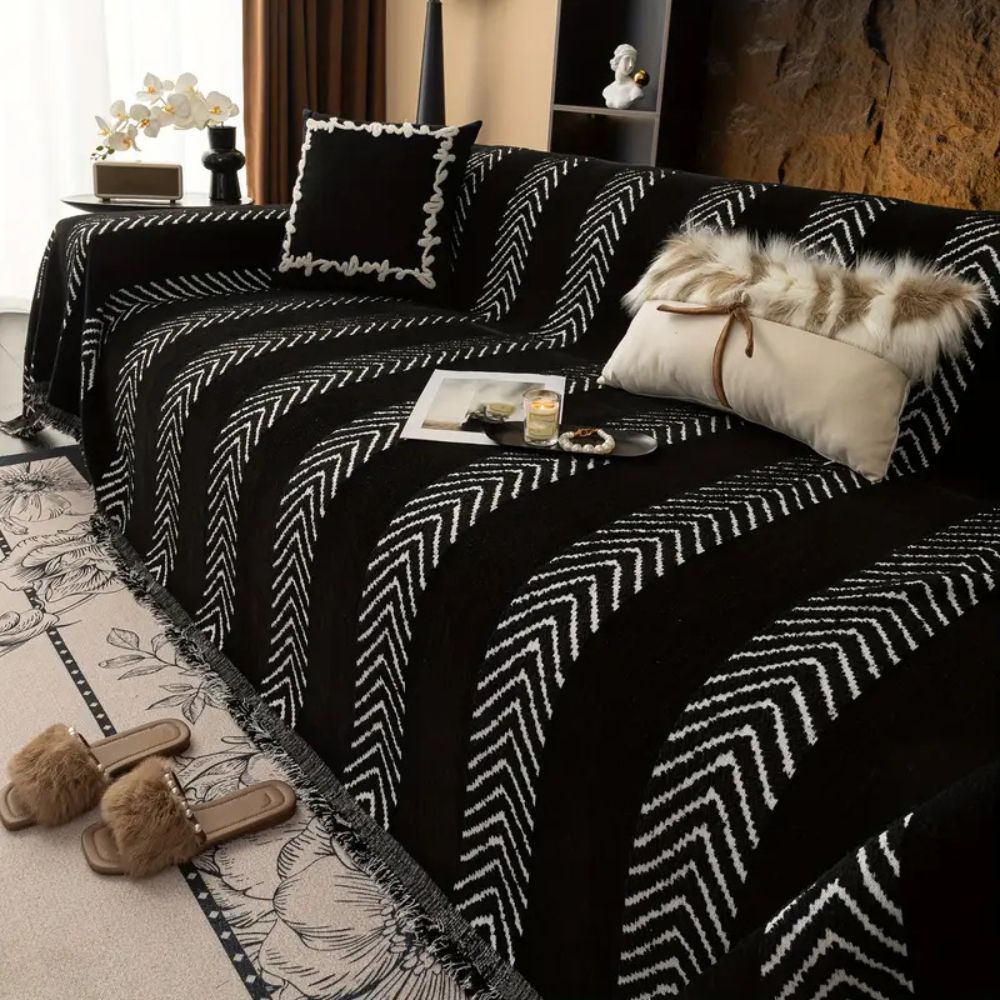 Maliben | Chevron Echo Line Sofa Cover