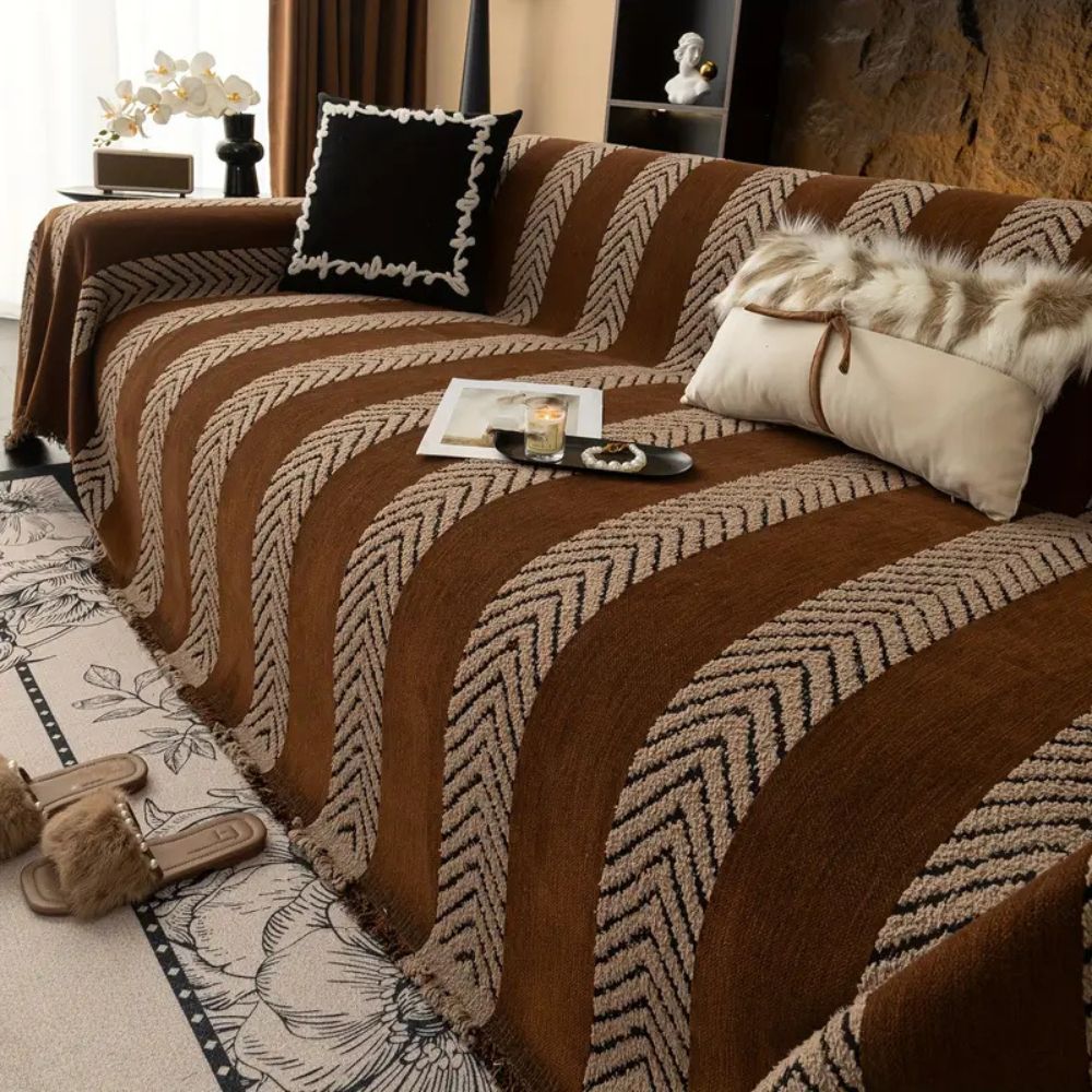 Maliben | Chevron Echo Line Sofa Cover