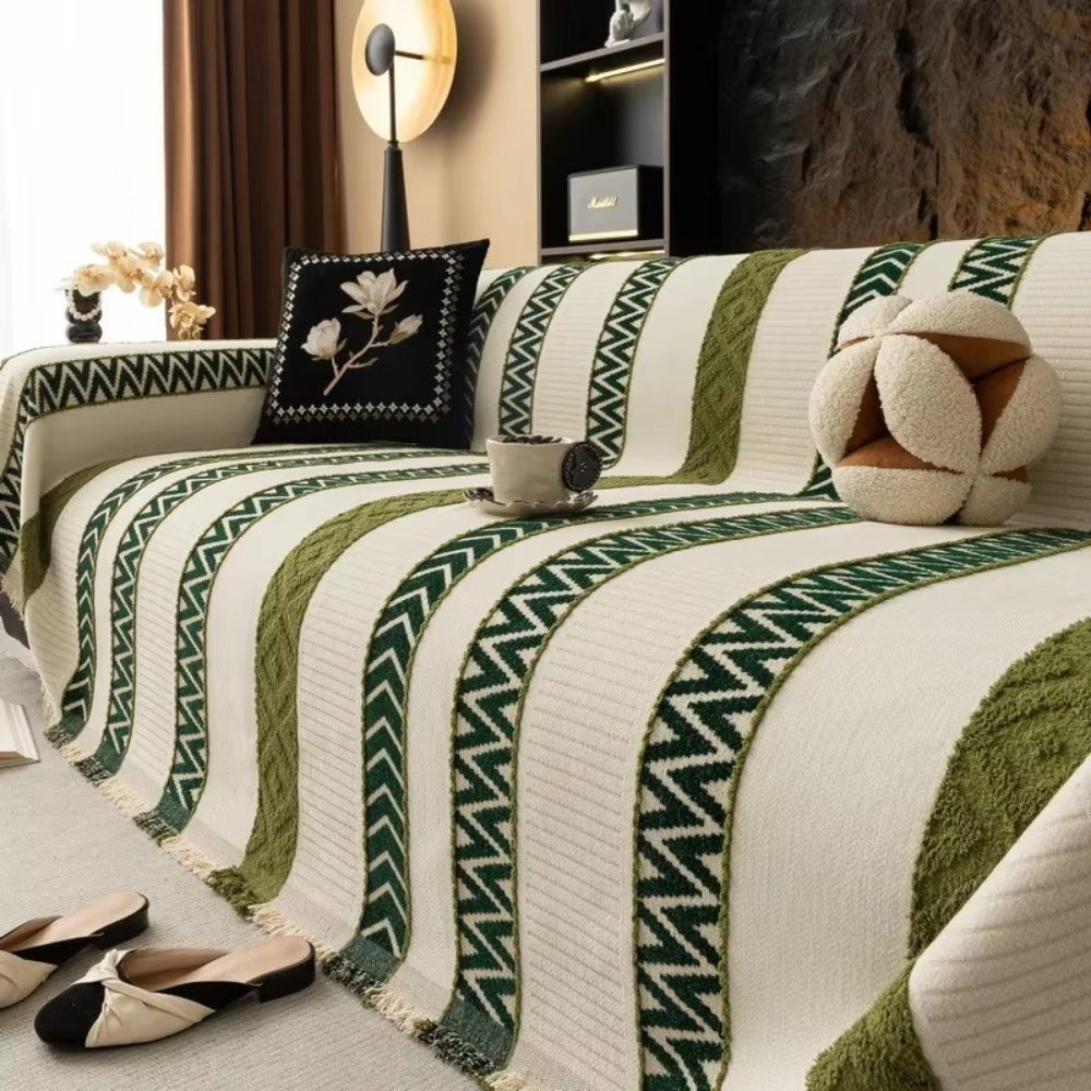 Maliben | Chevron Pattern Chenille Sofa Cover