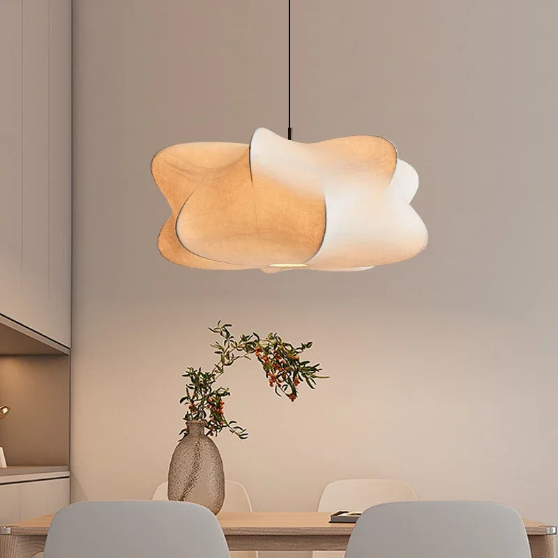 Maliben | Japanese Silk Pendant Lamp In Wabi Sabi Style - Sana