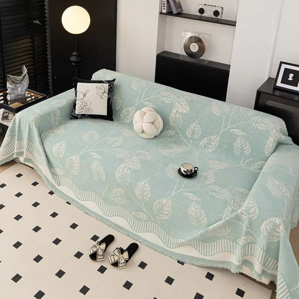 Maliben | Classic Chenille Leaf Sofa Cover