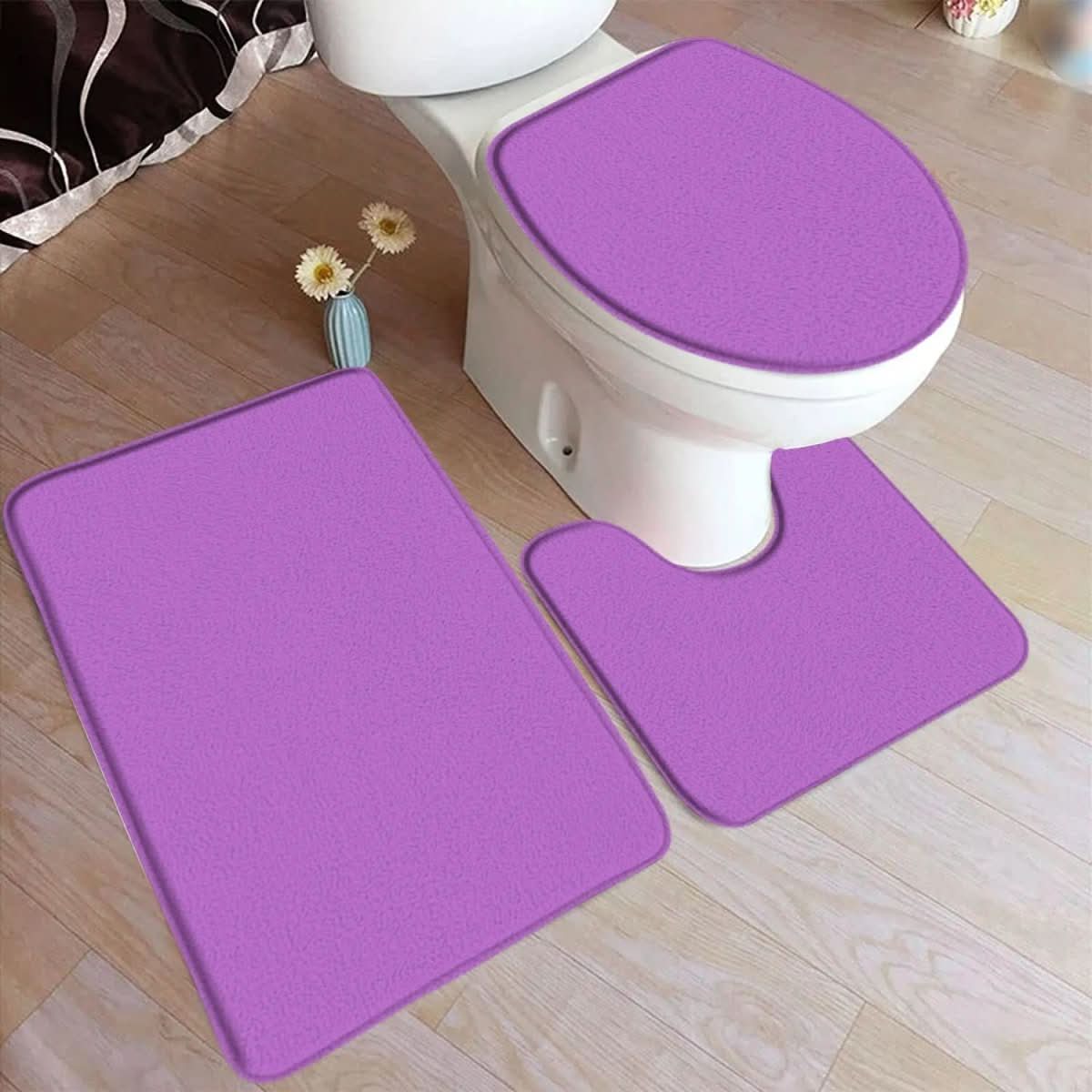 Maliben | 3-Piece Bath Rug Set With Non-Slip Flannel Surface