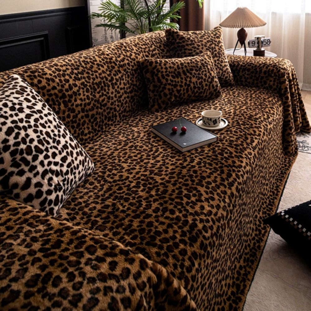 Maliben | Cozy Leopard Print Sofa Cover