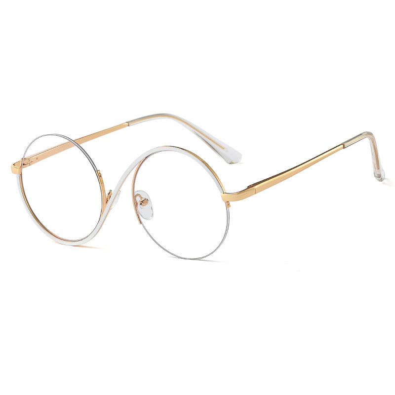 Maliben Cross Halbrand Round Glasses 95929