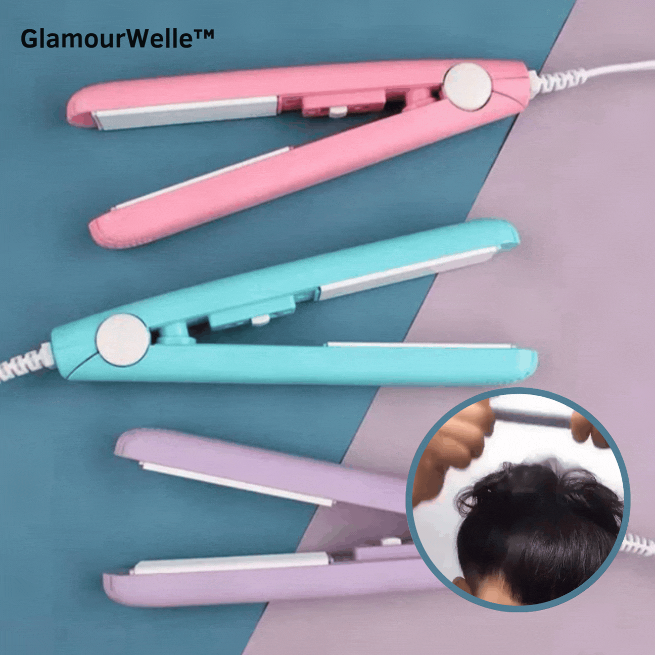 Maliben GlamourWelle Mini Ceramic Curling Iron — 2-in-1 Styler