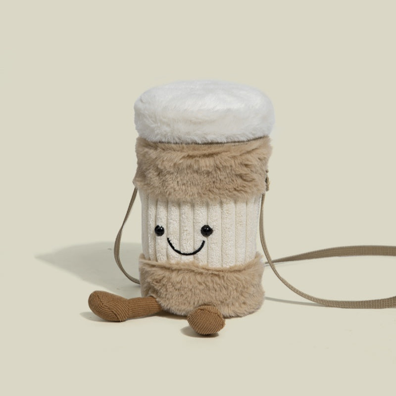 Maliben | Cute happy coffee cup holder plush bag