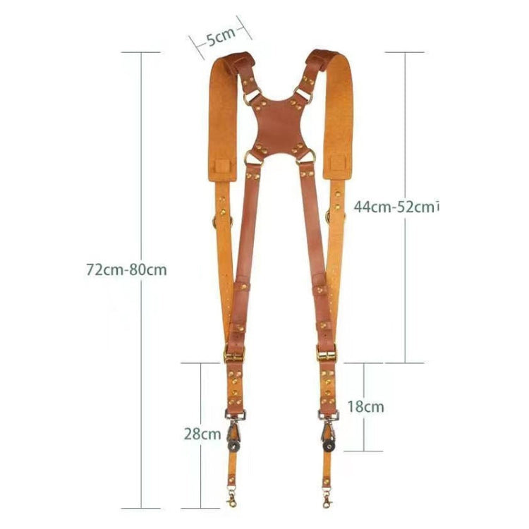 Maliben | Quick Release Anti-Slip Dual Shoulder Leather Harness Camera Strap with Metal Hook for SLR / DSLR Cameras (Brown)
