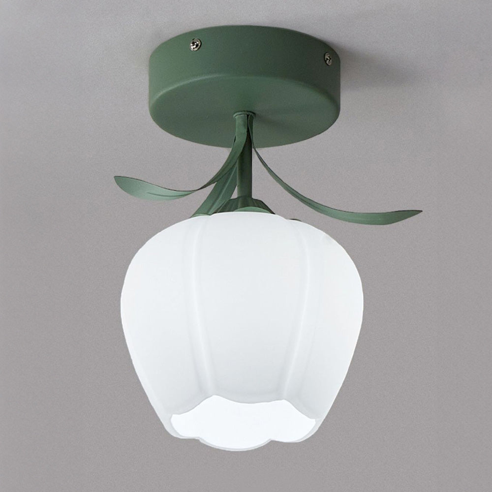 Maliben | Ceiling Light With Floral Glass Shade Design