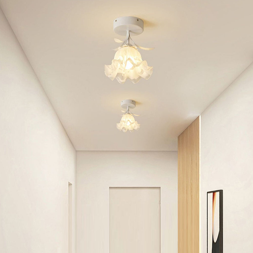Maliben | Ceiling Light With Floral Glass Shade Design