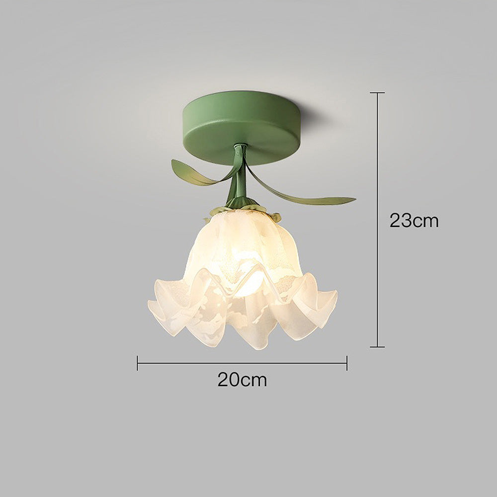 Maliben | Ceiling Light With Floral Glass Shade Design