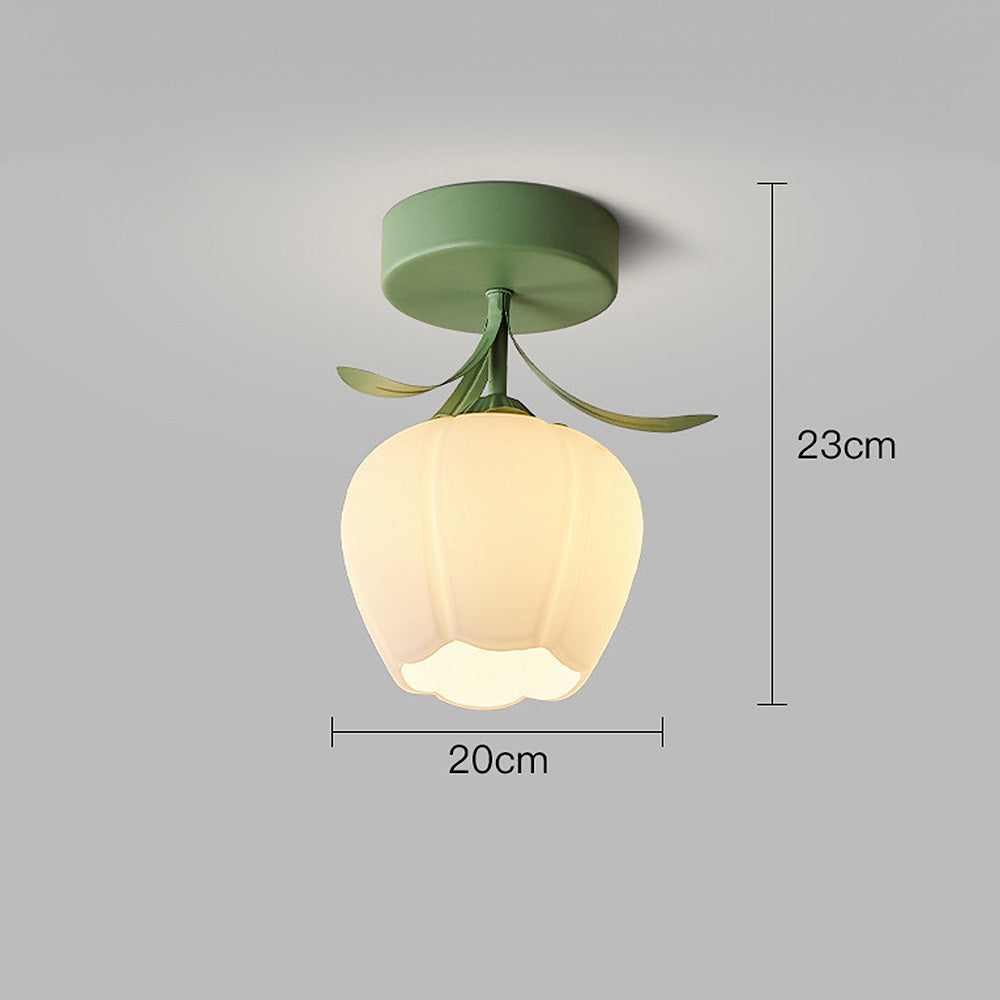 Maliben | Ceiling Light With Floral Glass Shade Design
