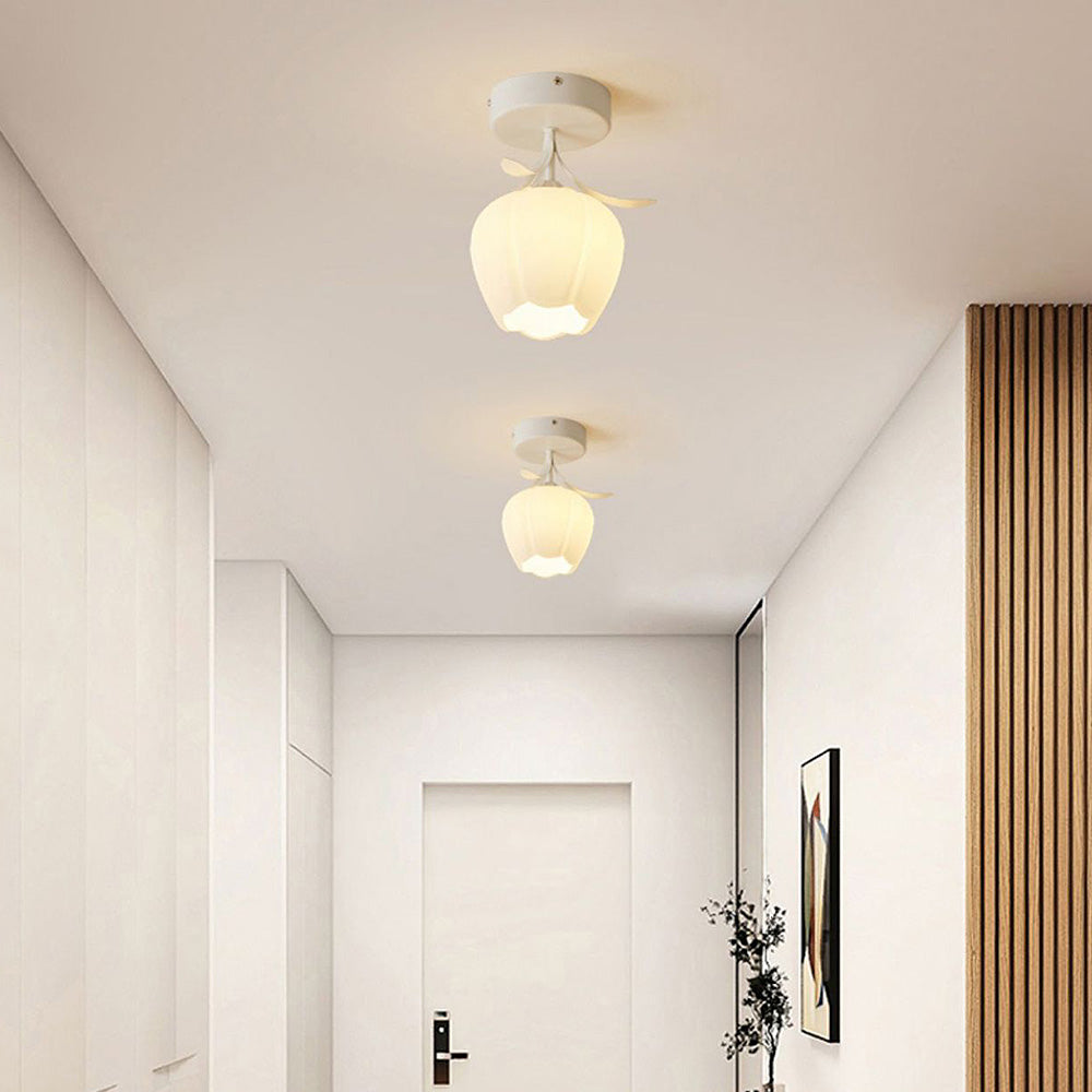 Maliben | Ceiling Light With Floral Glass Shade Design