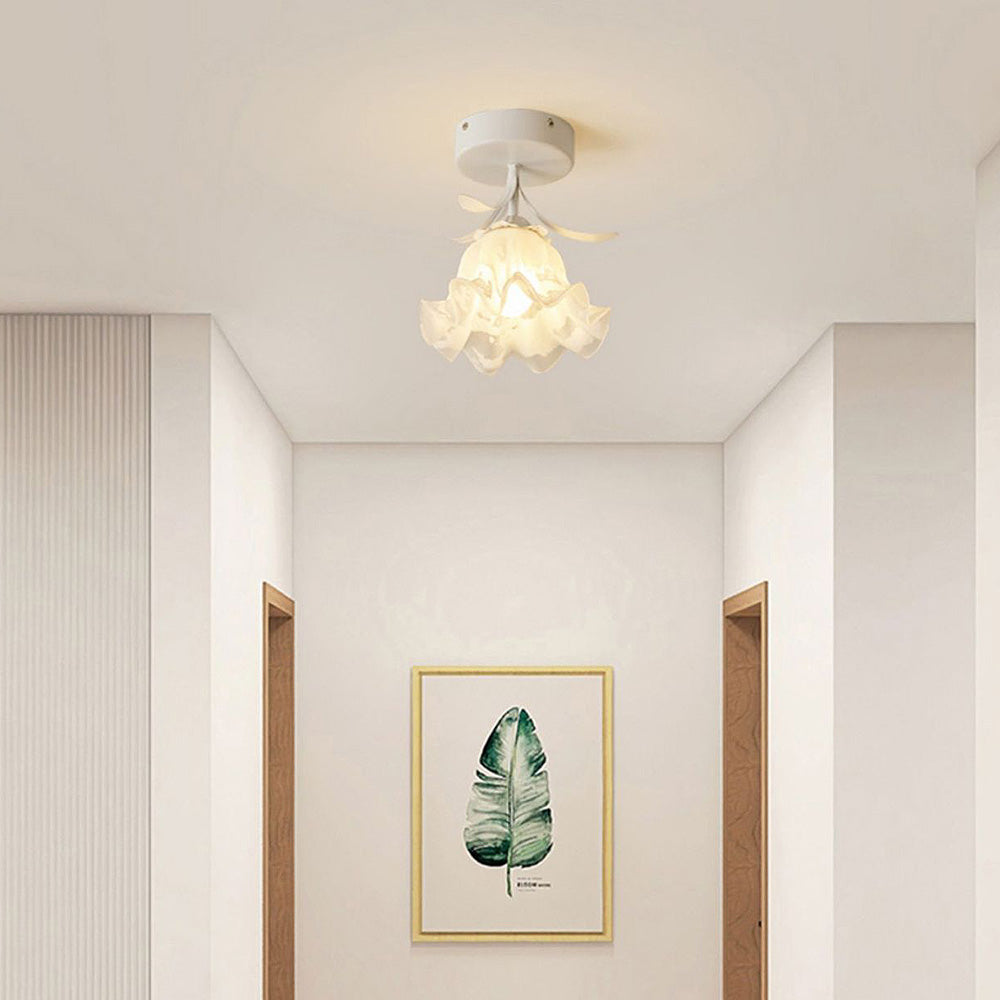 Maliben | Ceiling Light With Floral Glass Shade Design