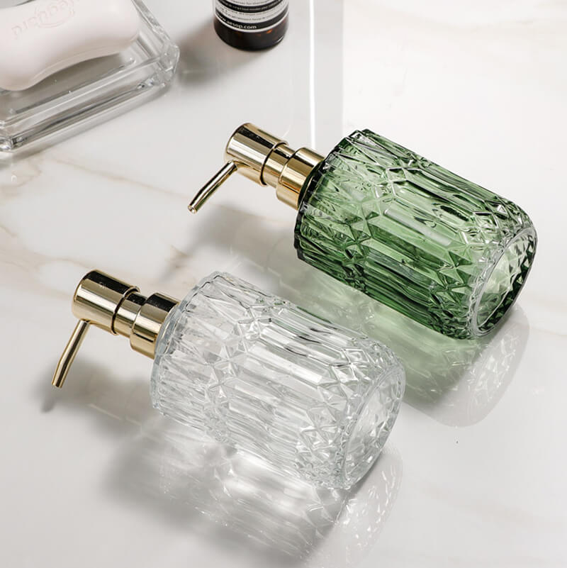Maliben | Diamond Pattern Glass Soap Dispenser