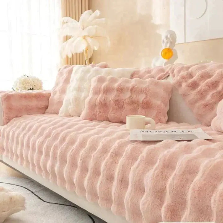 Maliben | Thick Rabbit Plush Sofa Cover