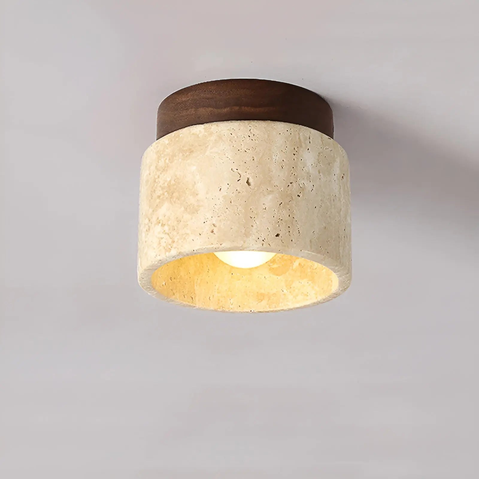Maliben | Rustic Travertine Ceiling Lamp - Travaglow
