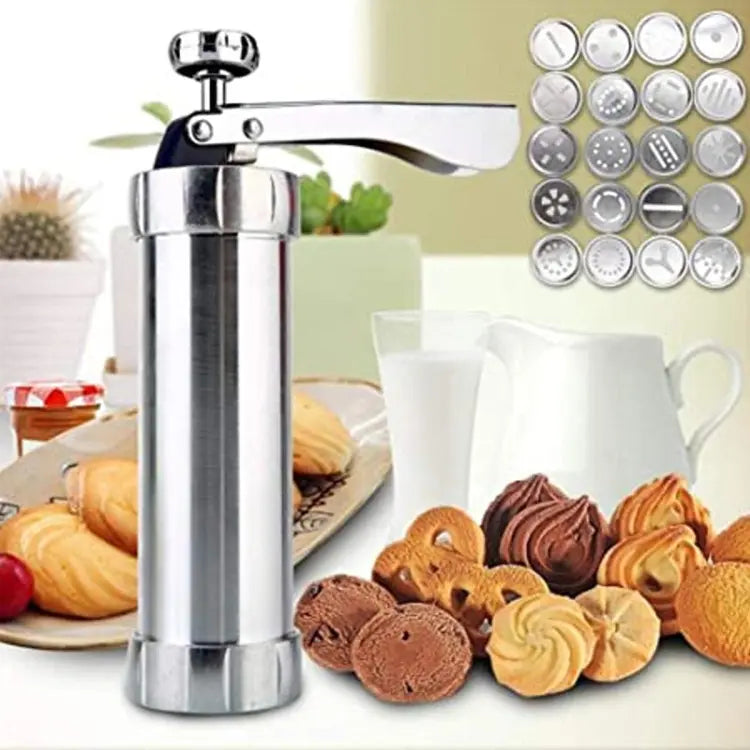 Maliben | Stainless Steel Cookie Press 20 Shapes And 4 Nozzles For Perfect Even Cookies