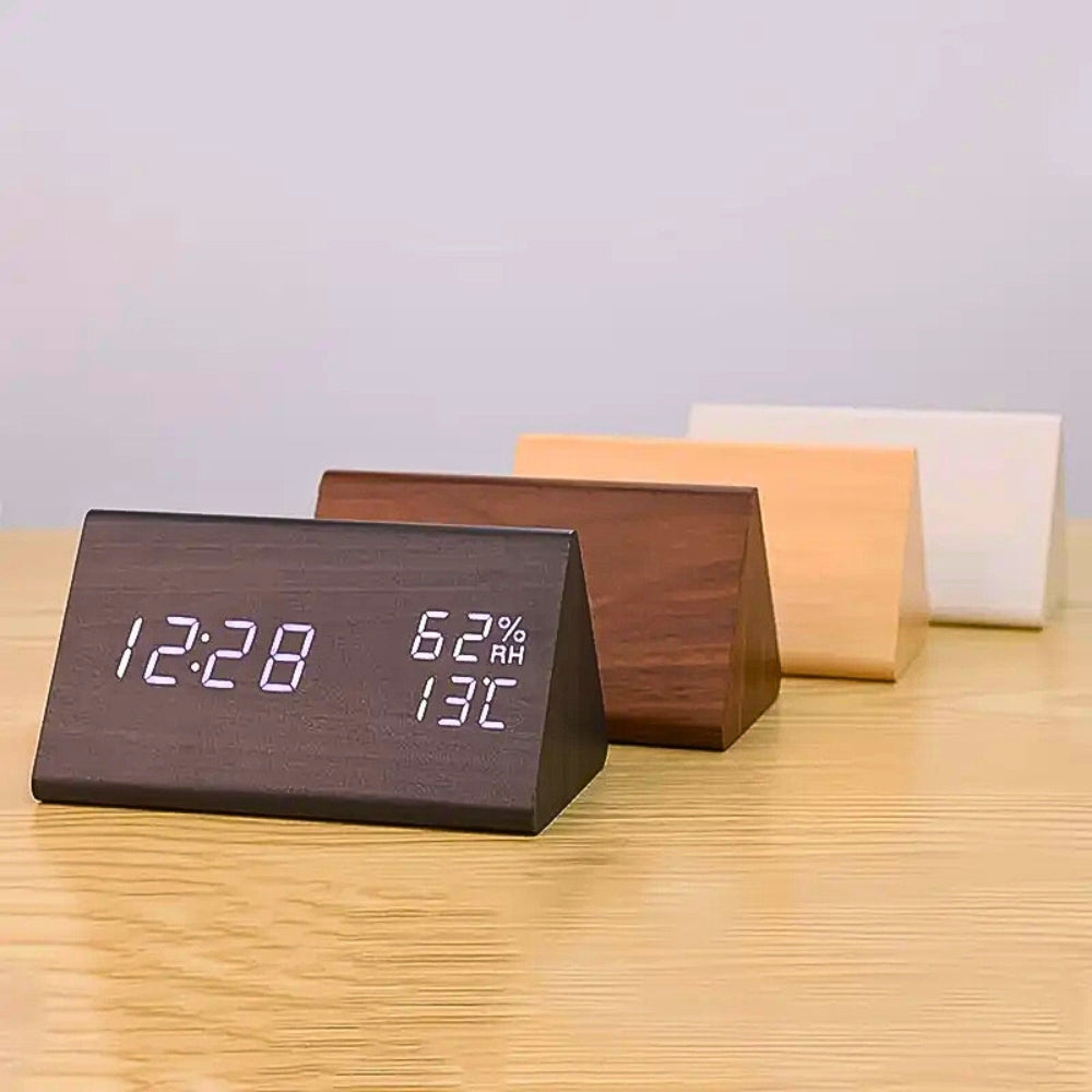 Maliben | Elora Wooden Led Alarm Clock Digital Display