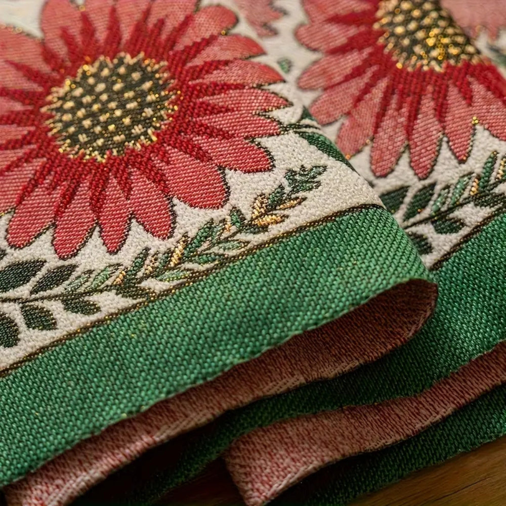 Maliben | Embroidered Floral Tassel Table Runner