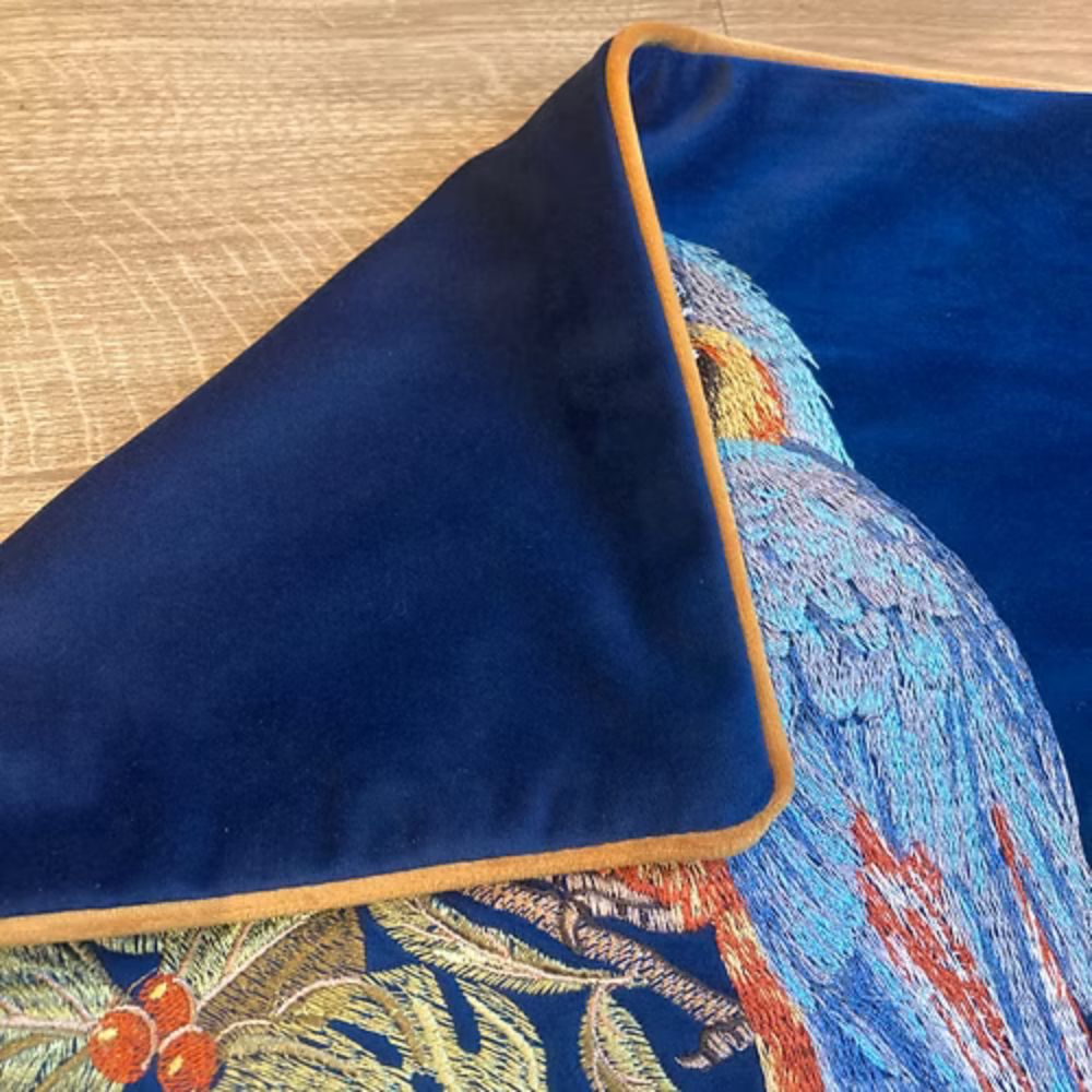 Maliben | Embroidered Parrot Cushion