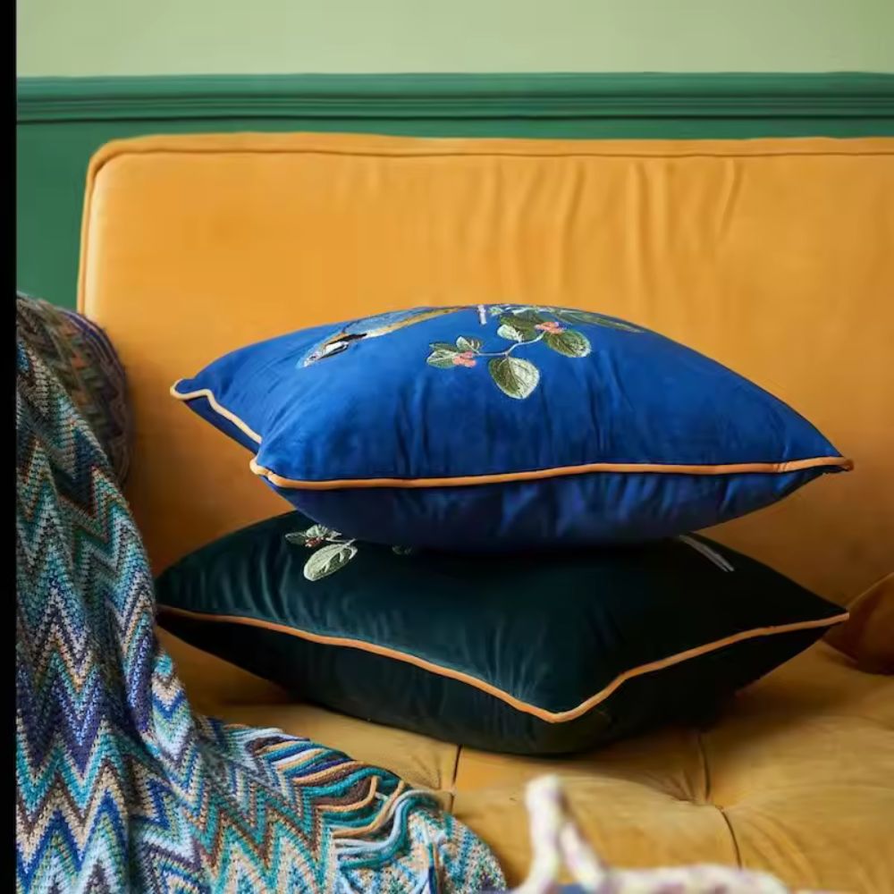 Maliben | Embroidered Parrot Cushion