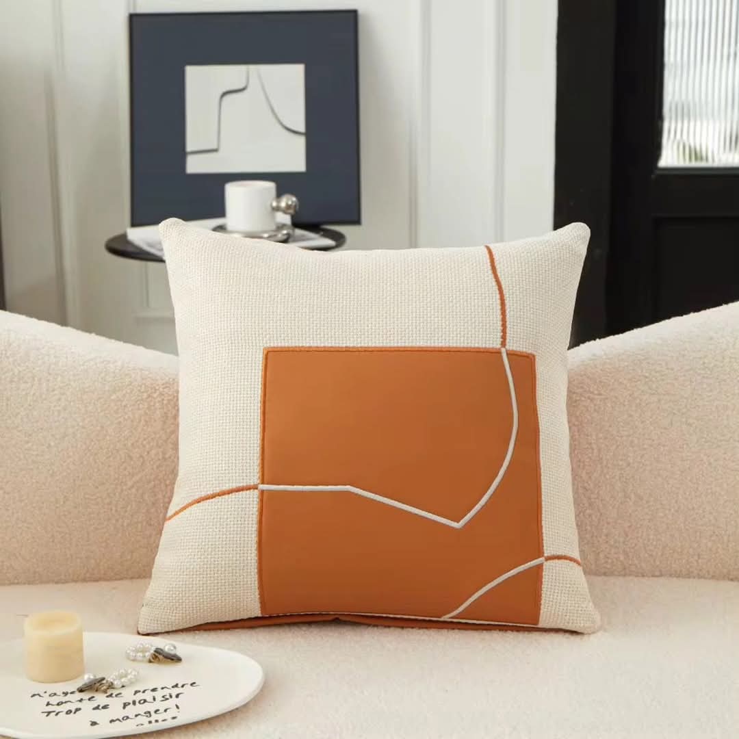 Maliben | Cushion With Geometric Embroidery