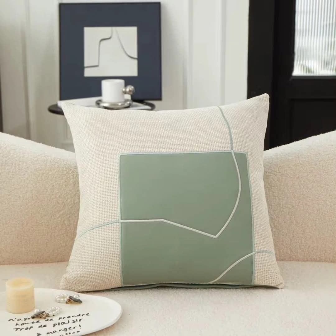 Maliben | Cushion With Geometric Embroidery