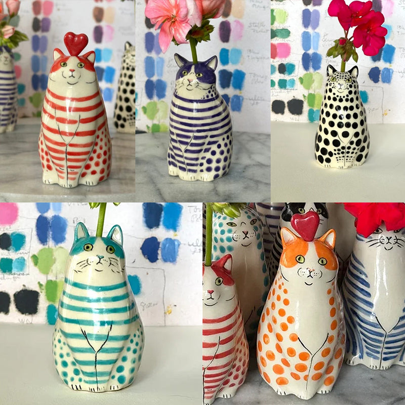 Maliben | Polka Dot Cat Vase
