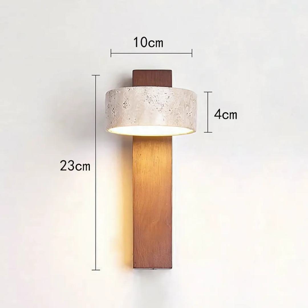 Maliben | Wabi Sabi Wall Lamp | Travertine Wall Lighting Indoor