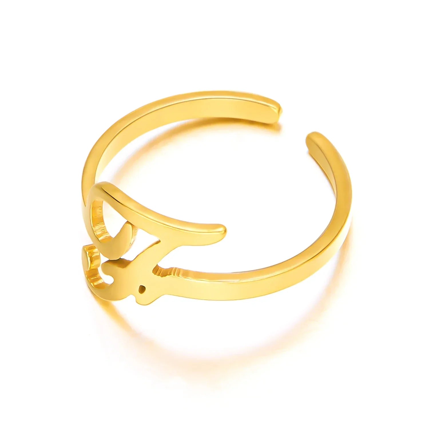 Maliben | Adjustable Italic Cursive Letter Initial Ring