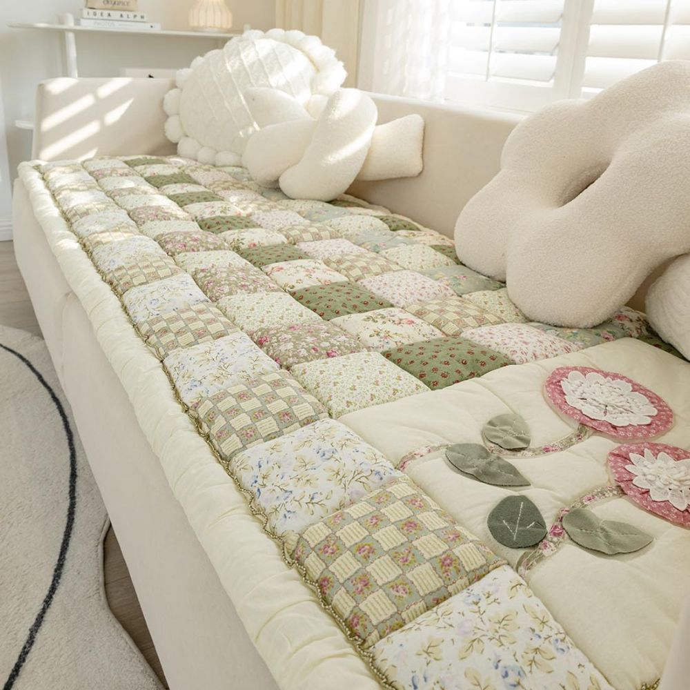 Maliben | Floral Bloom Quilted Sofa Cover
