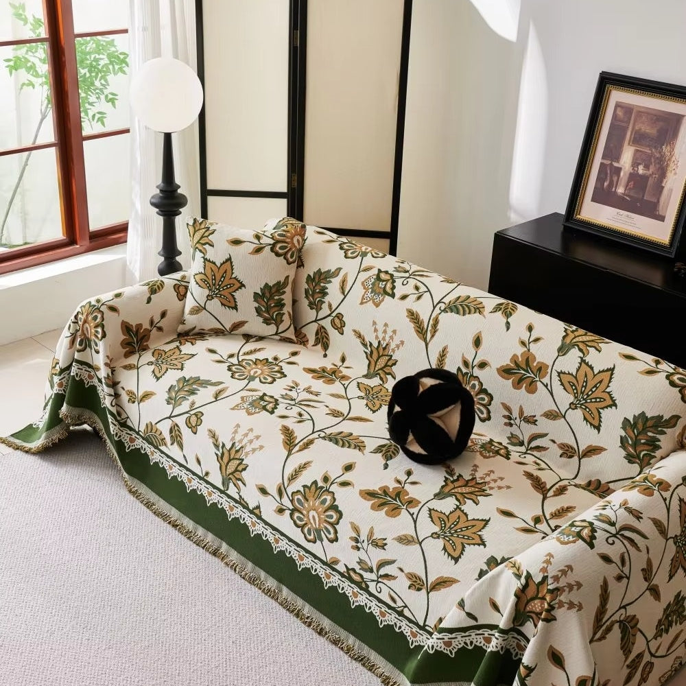 Maliben | Floravell Vintage Chenille Sofa Cover