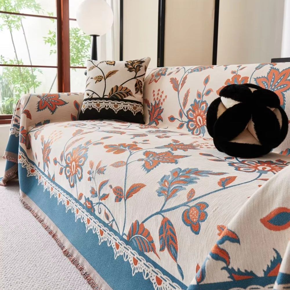Maliben | Floravell Vintage Chenille Sofa Cover