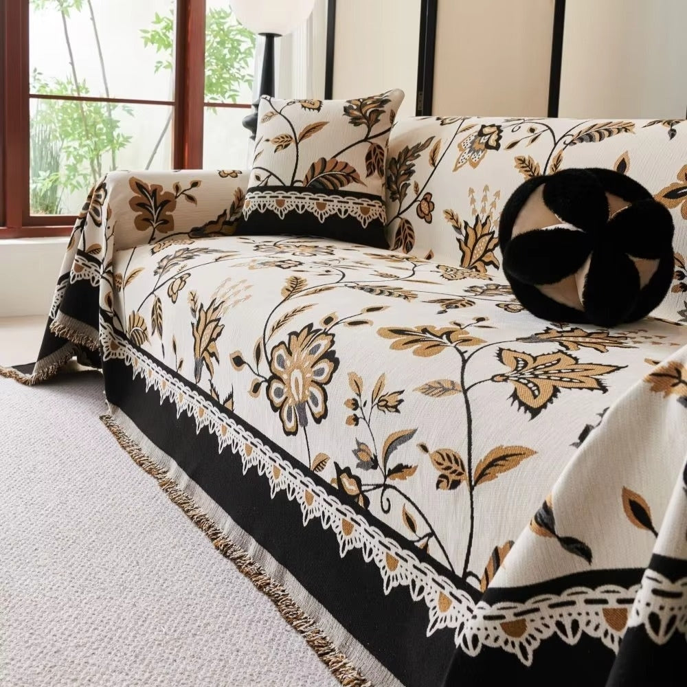 Maliben | Floravell Vintage Chenille Sofa Cover