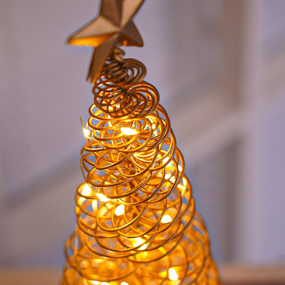 Maliben | Led Christmas Tree With Spiral Design And Star Accent (33 Cm)