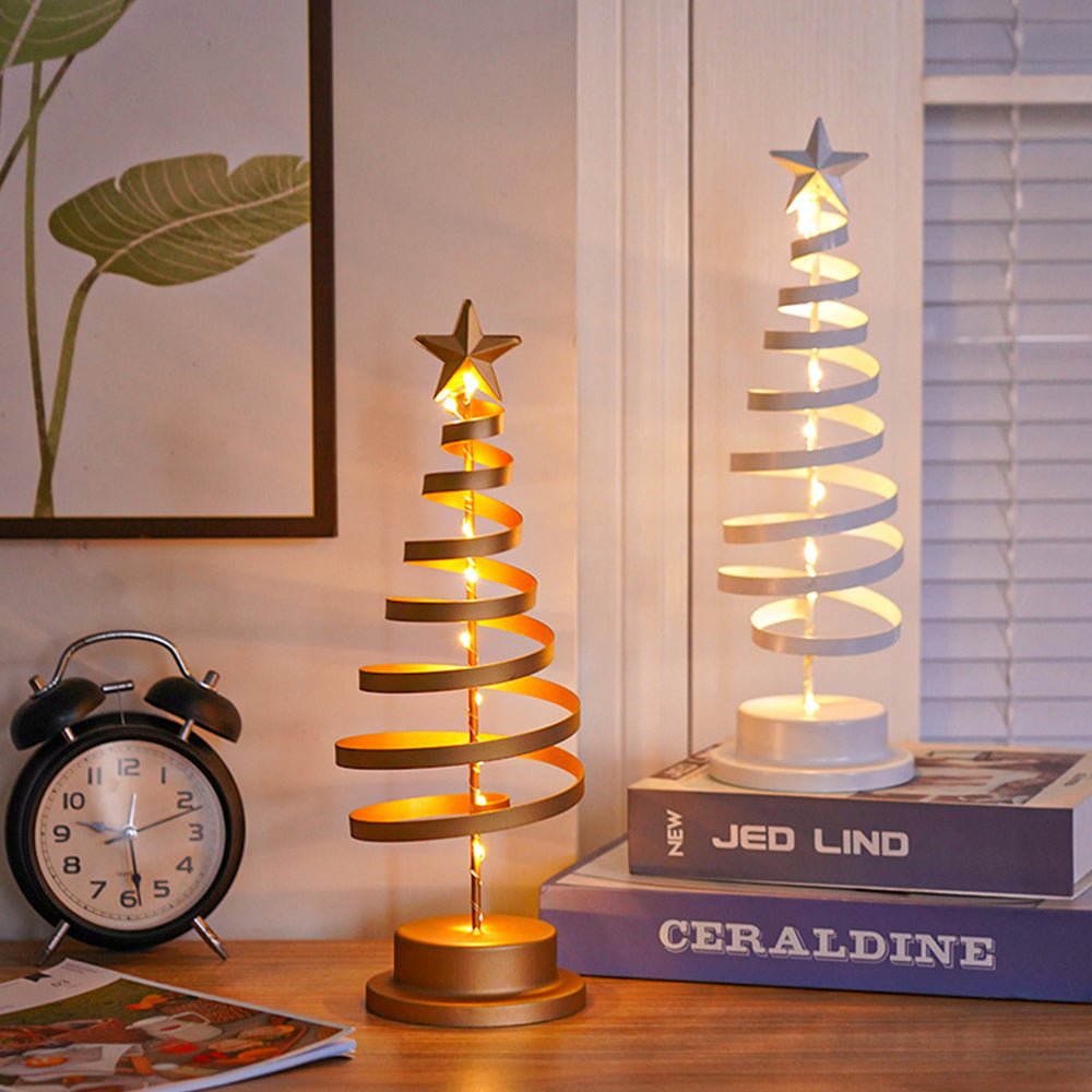 Maliben | Led Christmas Tree With Spiral Design And Star Accent (33 Cm)