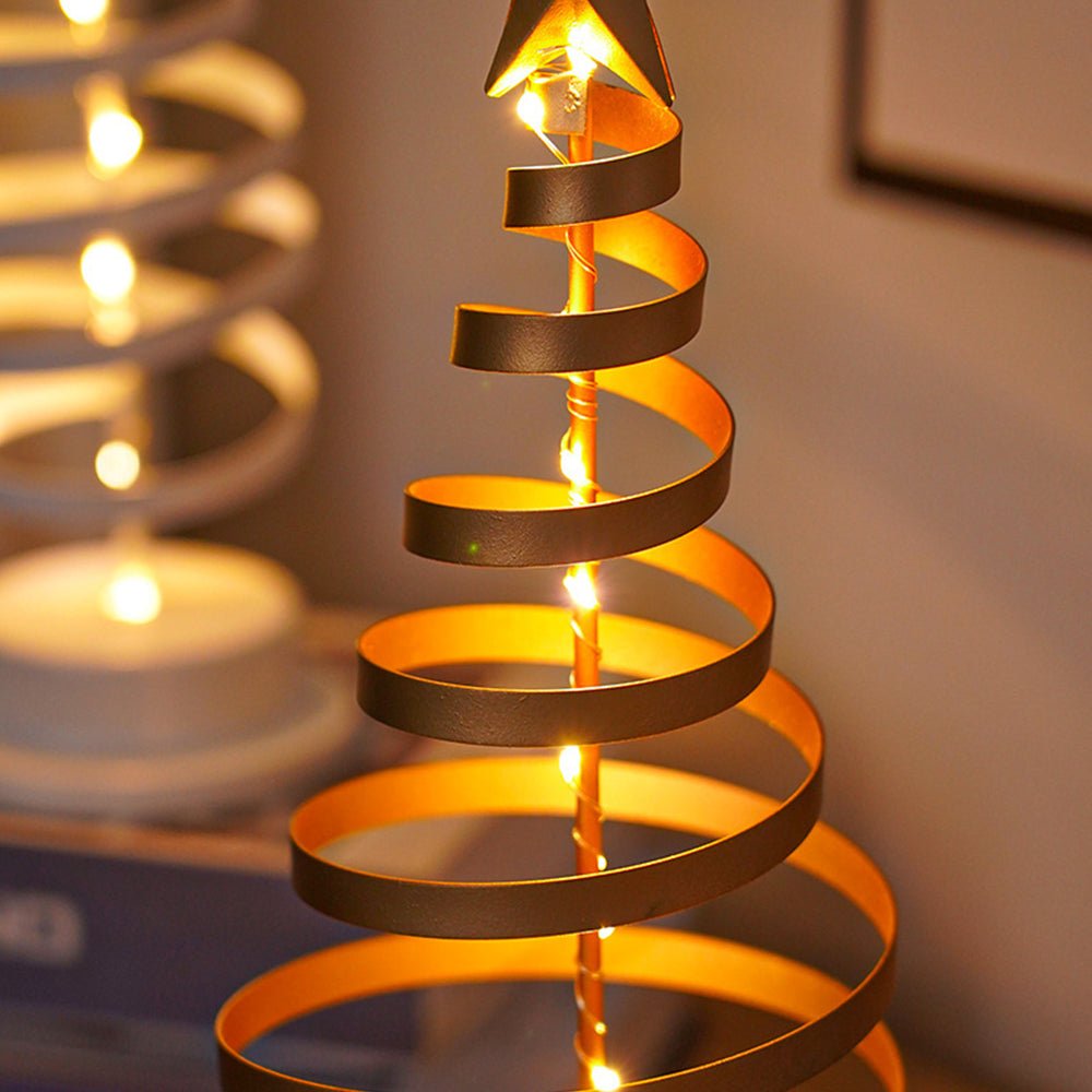 Maliben | Led Christmas Tree With Spiral Design And Star Accent (33 Cm)