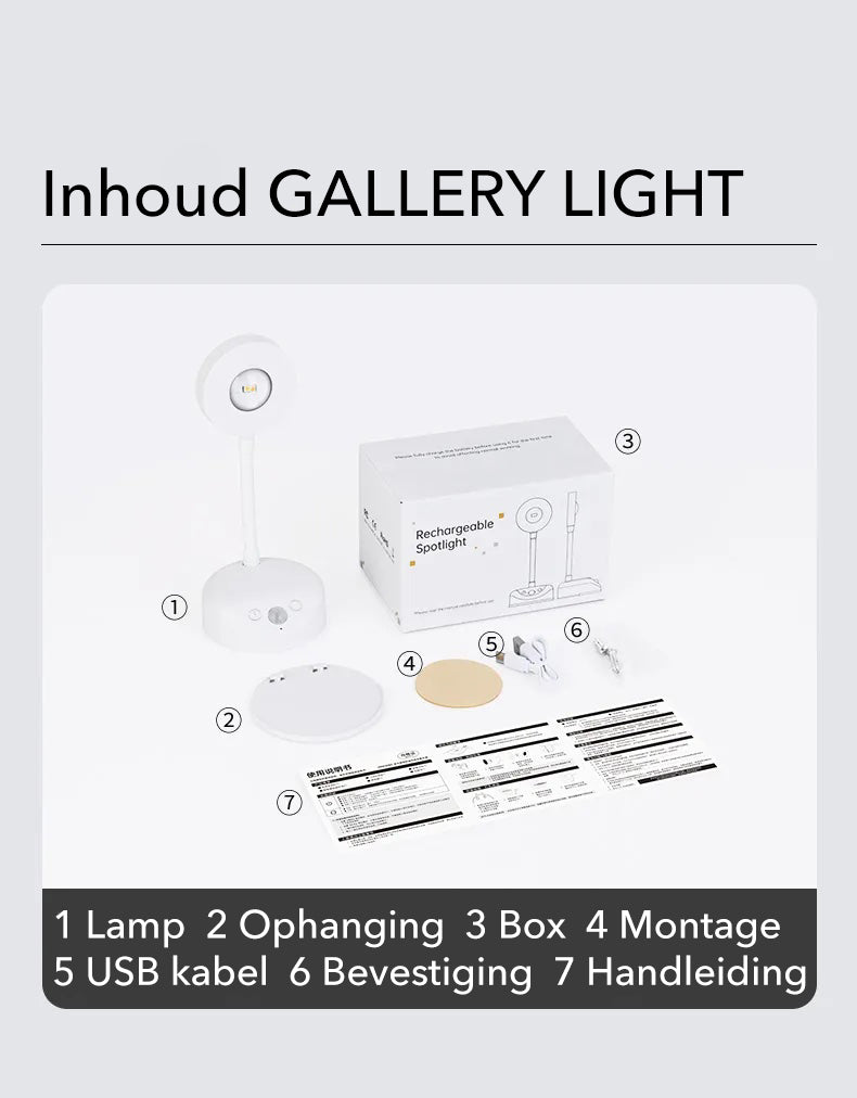 Maliben | Gallery Light - Stylish Wireless Rechargeable Wall Lamp