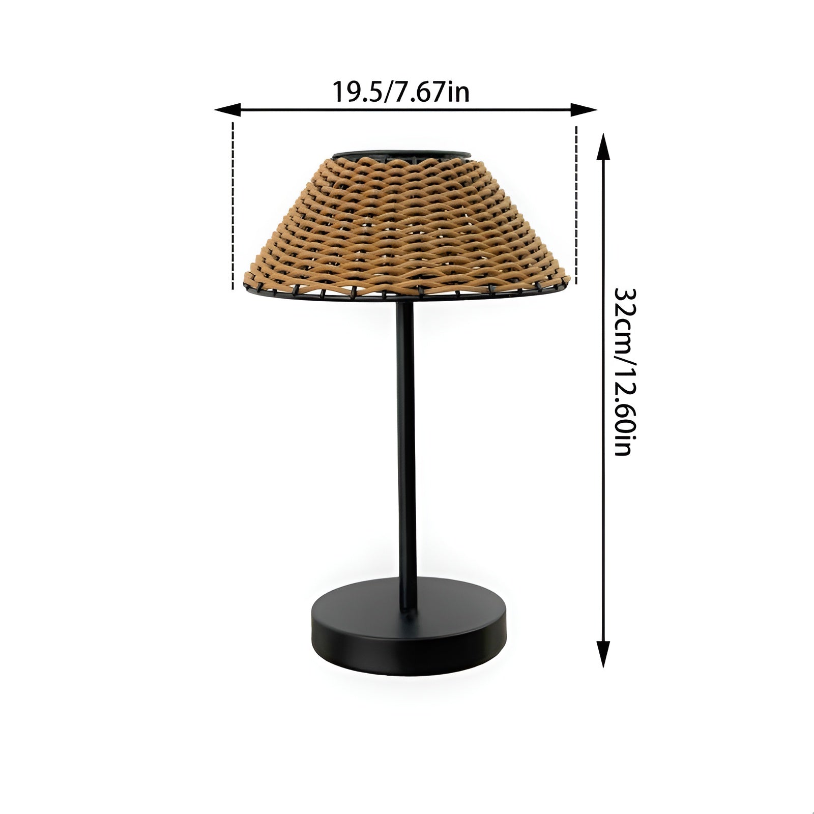 Maliben | Elegant Gardenwoven Solar Table Lamp - Weather Resistant & Energy Efficient
