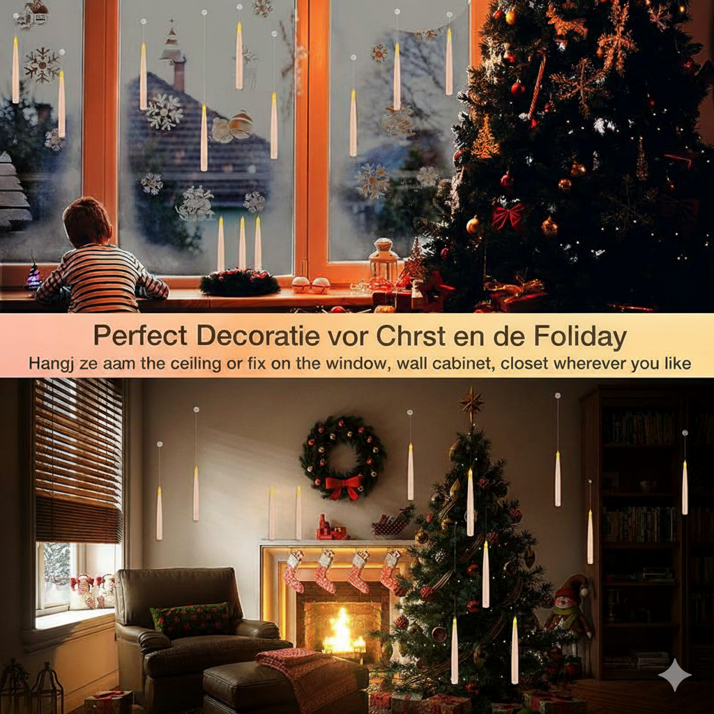 Maliben | Lumiglow Led Candle Set | Flameless Hanging Candles With Remote Control For Atmospheric Decoration