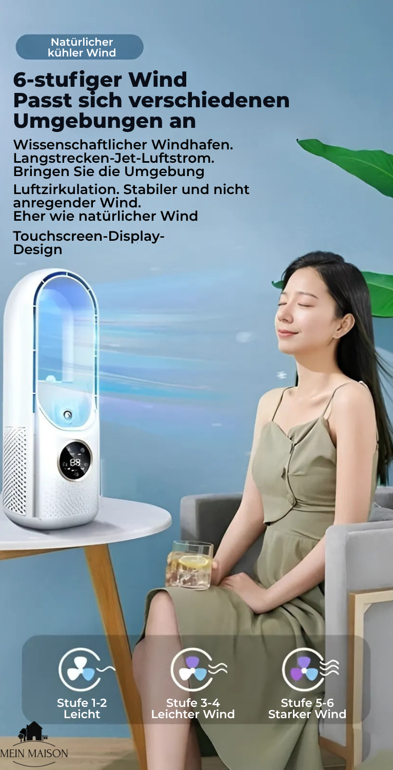 Maliben | Blade-Less Usb Fan Air Cooler Quiet With Timer And Air Humidification