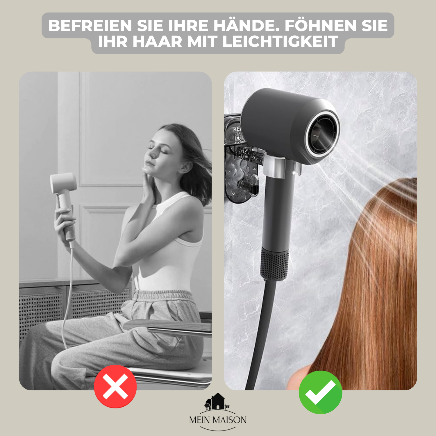 Maliben | Dryfix – Hair Dryer Practically Accessible, No Drilling Required!