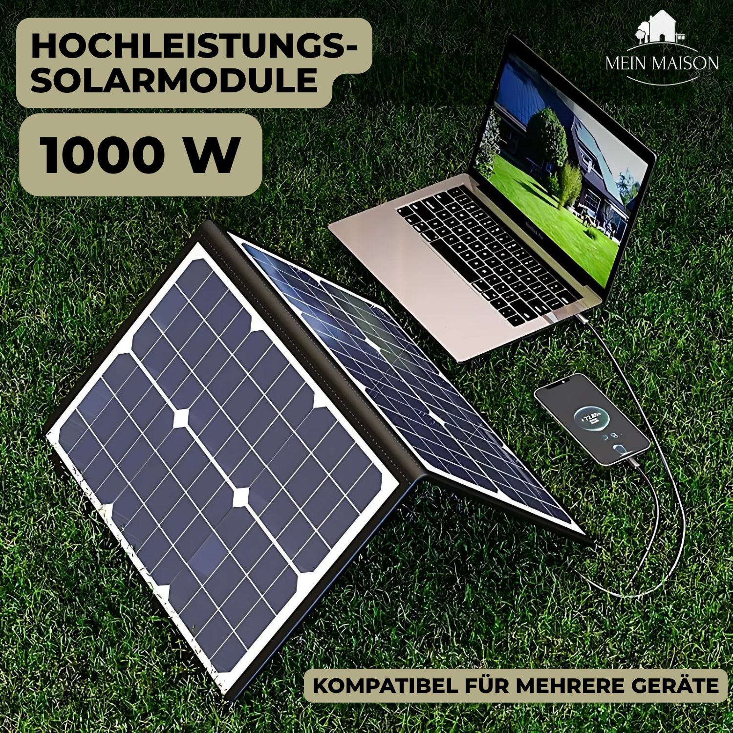 Maliben | Solarax 1000w Foldable Solar Panel Kit | Complete Set With Mppt & Usb/Type-C | For Camping, Car, Boat & Caravan