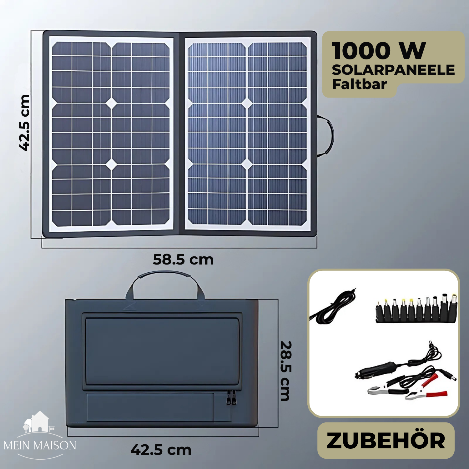 Maliben | Solarax 1000w Foldable Solar Panel Kit | Complete Set With Mppt & Usb/Type-C | For Camping, Car, Boat & Caravan