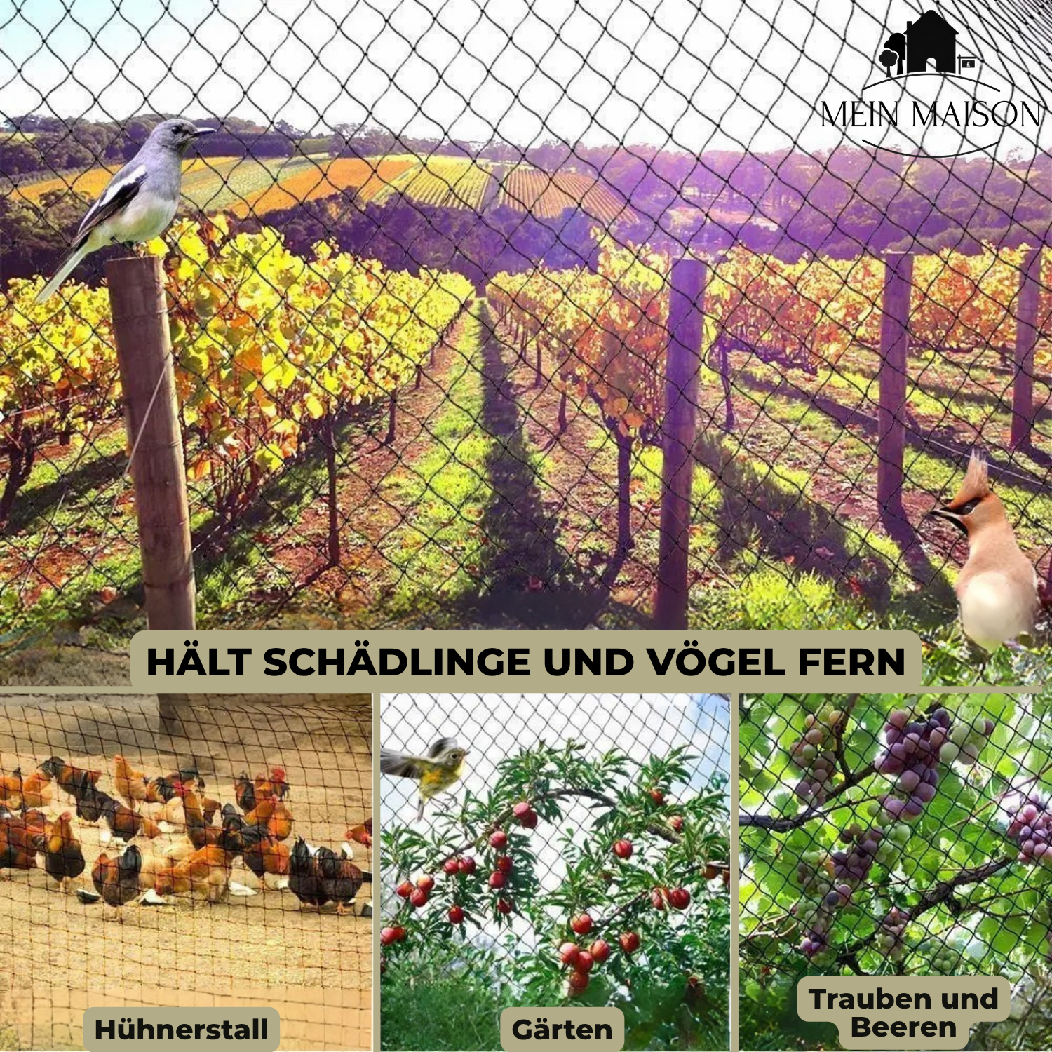 Maliben | AgrInet Pro Garden Net | Uv-Resistant & Tear-Resistant | Versatile Plant Protection | Available in Desired Size
