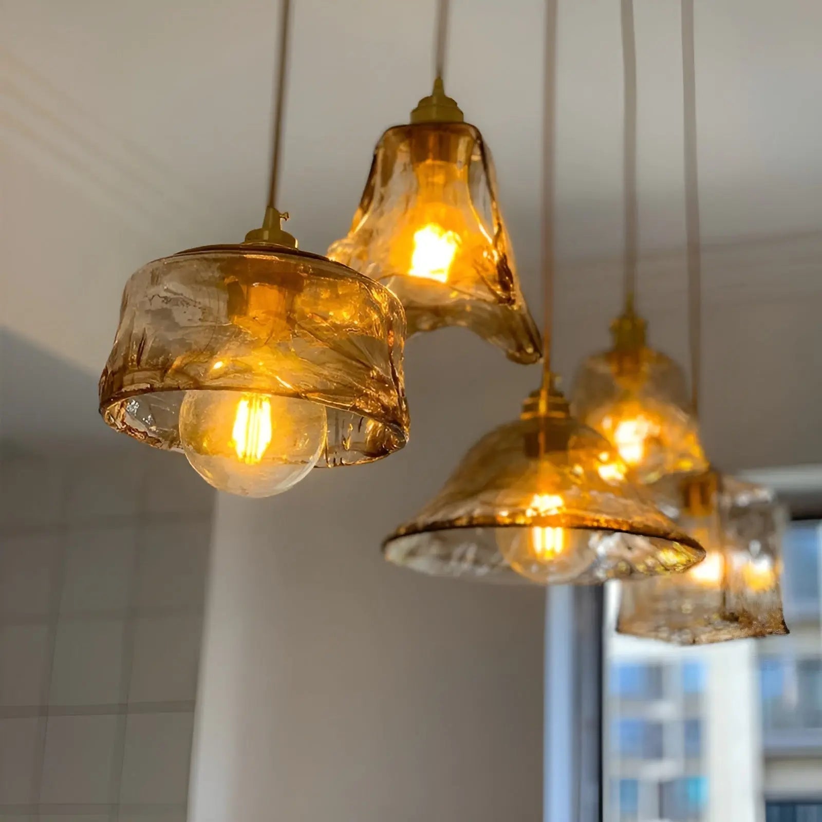 Maliben | Luxurious Crystal Ceiling Lamp - Amber Glasselegance