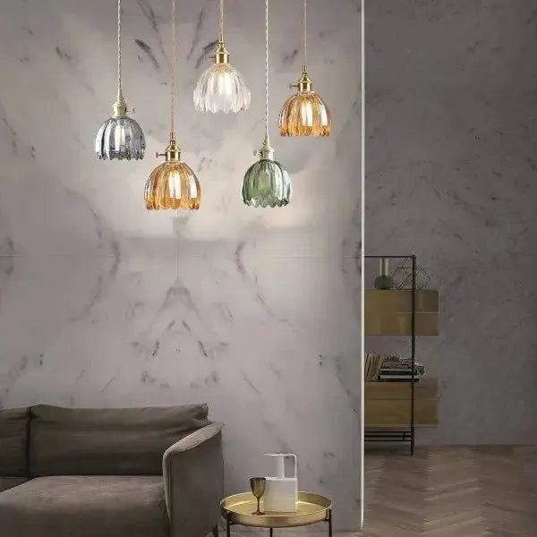Maliben | Elegant Glass HangIng Lamp in Flower Shape