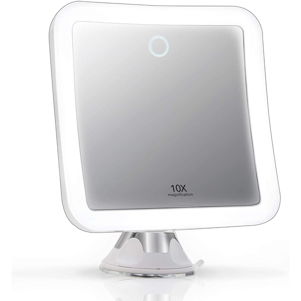 Maliben | Glowview 10x Lighted Magnifying Mirror With Led & Suction Mount – Portable Makeup Mirror