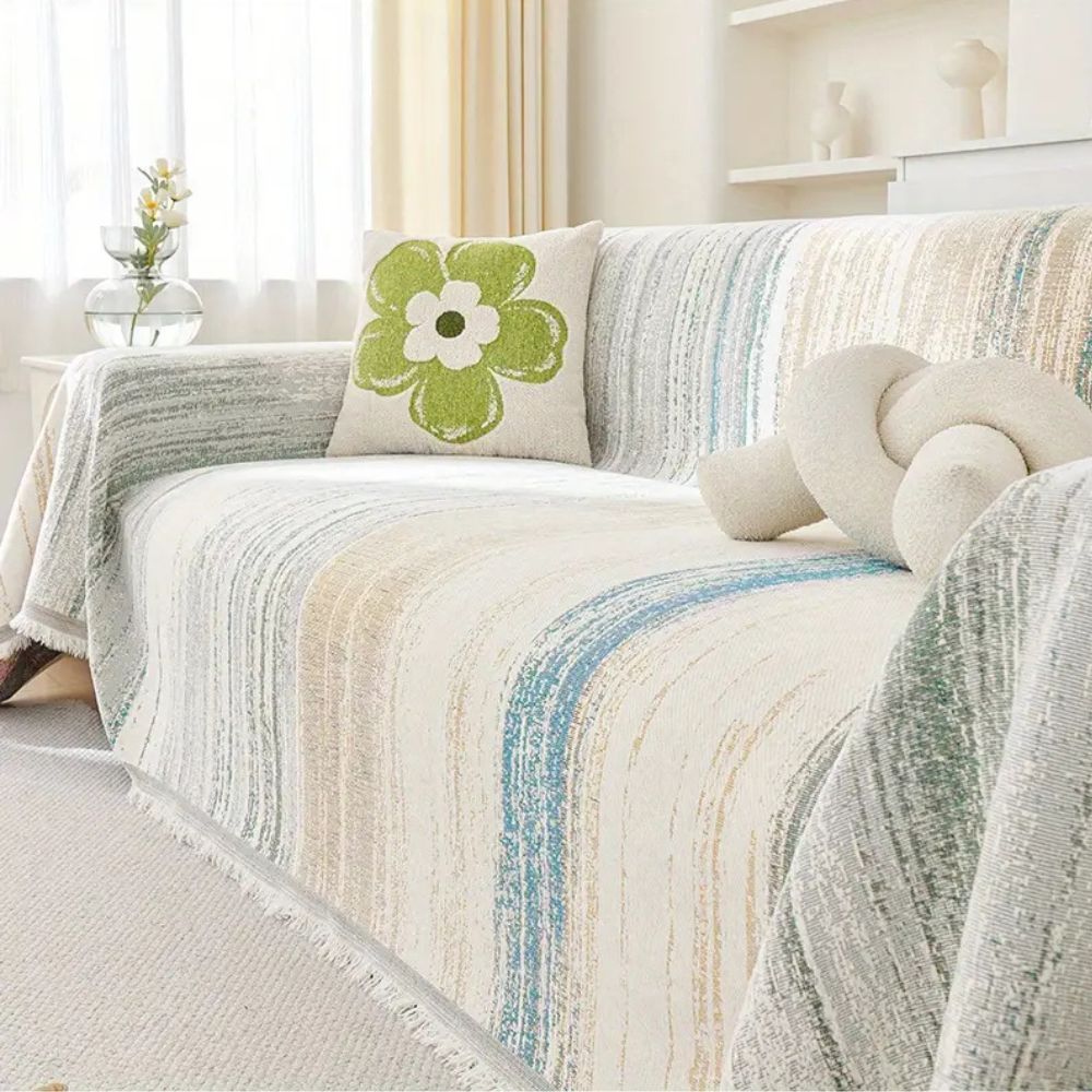 Maliben | Serene Stripes Sofa Cover