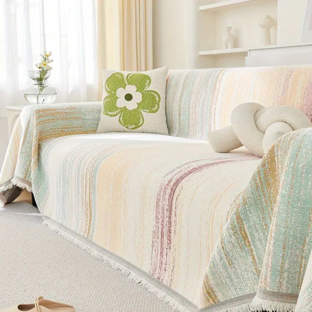 Maliben | Serene Stripes Sofa Cover